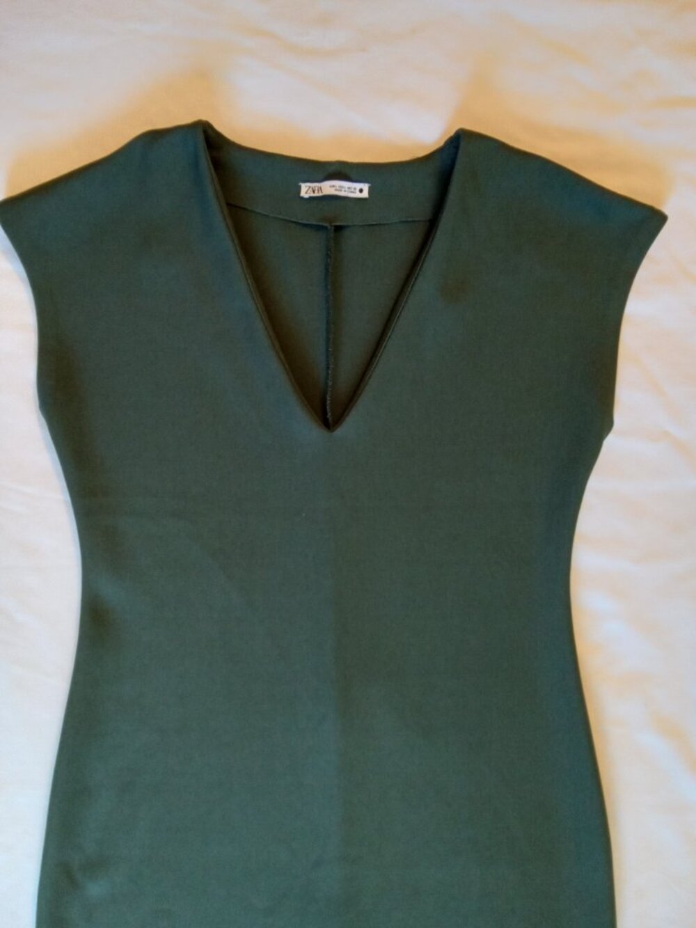 Women's Zara large sage green dress, v neck - Picture 10 of 12